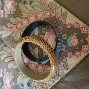 2 Sylish Faux Animal (Zebra/Snake) Bracelets - Great Stocking Stuffer!